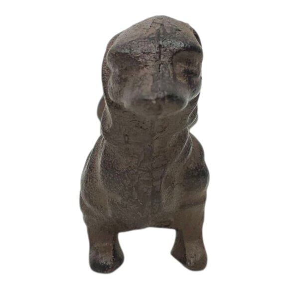 Dachshund Weiner Dog Figurine Statue Cast Metal Vintage Decorative Paper Weight - Picture 7 of 12